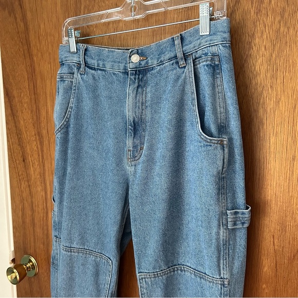 Pull&Bear Light Wash Denim Carpenter Jeans - Picture 2 of 8